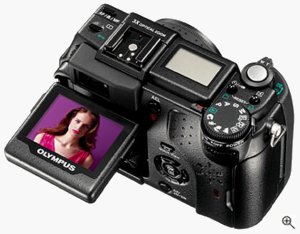 Olympus' C-5050Z digital camera. Courtesy of Olympus Europe, with modifications by Michael R. Tomkins. Click for a bigger picture!