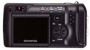 Olympus' C-990ZS digital camera, rear view. Courtesy of Olympus Japan.