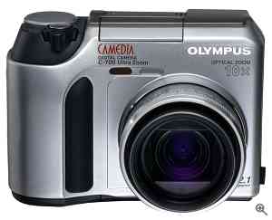Olympus' Camedia C-700 UltraZoom digital camera,  front view. Courtesy of Olympus. Click for a bigger picture!