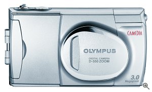 Olympus' Camedia D-550 Zoom digital camera. Courtesy of Olympus, with modifications by Michael R. Tomkins.