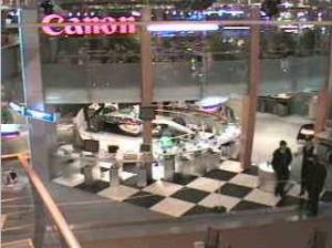 Canon's CeBIT booth with McLaren F1 car on display. Courtesy of Canon.