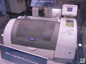 Epson's Colorio PM-790PT photo printer, front view. Copyright (c) 2001, Michael R. Tomkins, all rights reserved. Click for a bigger picture!