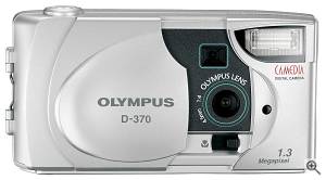 Olympus' D-370 digital camera, front view. Courtesy of  Olympus America Inc. Click for a bigger picture!