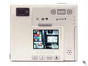 Minolta's DiMAGE X digital camera. Copyright &copy; 2002, The Imaging Resource. Click for a bigger picture!