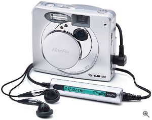 Fuji's FinePix 30i digital camera. Courtesy of Fuji Japan with modifications by Michael R. Tomkins. Click for a bigger picture!