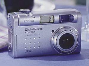 Konica's Digital  Revio KD-200Z digital camera, front view. Courtesy of Konica.