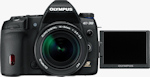 Olympus' E-30 digital SLR. Courtesy of Olympus, with modifications by Michael R. Tomkins.