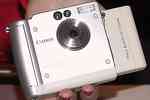 Canon's digital camera prototype with built-in bubblejet printer.  Copyright (c) 2001, LetsGoDigital.nl. Used by permission.