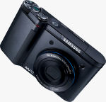 Samsung's NV10 digital camera. Courtesy of Samsung, with modifications by Michael R. Tomkins.