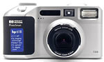 Hewlett-Packard's PhotoSmart 618 digital camera, front view.  Copyright (c) 2001, The Imaging Resource.  All rights reserved.