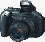 Canon's PowerShot S5 IS digital camera. Courtesy of Canon, with modifications by Michael R. Tomkins.