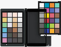 The Datacolor SpyderCheckr target shown with one target sheet partly removed. Photo provided by Datacolor.