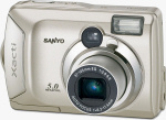 Sanyo's Xacti DSC-S5 digital camera. Courtesy of Sanyo, with modifications by Michael R. Tomkins.