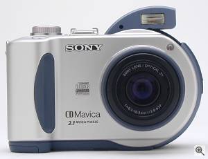 Sony's MVC-CD200 digital camera, front view.  Copyright (c) 2001, The Imaging Resource. All rights reserved. Click for a bigger picture!