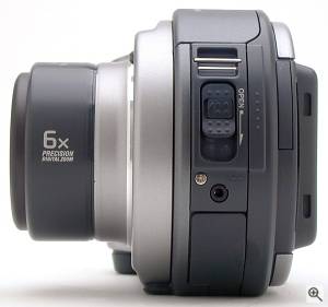 Sony's MVC-CD300 digital camera, left view. Copyright  (c) 2001, The Imaging Resource. All rights reserved. Click for a bigger picture!