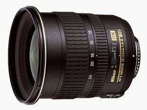 Nikon's DX Nikkor 12-24mm f/4G lens. Courtesy of Nikon Europe, with modifications by Michael R. Tomkins.
