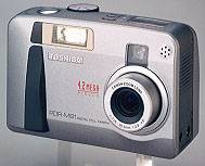 Toshiba's PDR-M81  digital camera, front view. Courtesy of Toshiba.