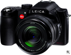 Leica's V-LUX 1 digital camera. Courtesy of Leica, with modifications by Michael R. Tomkins. Click for a bigger picture!