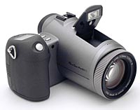 Canon's PowerShot Pro90IS digital camera. Copyright (c) 2001, The Imaging Resource, all rights reserved.