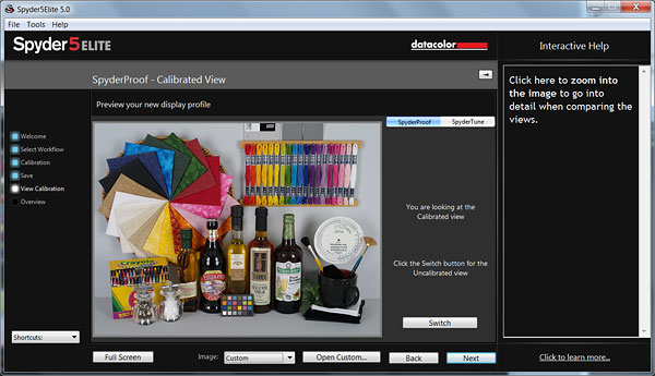 Datacolor Spyder5 Review -- Custom display profile preview