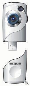 Argus' USB-1800 digital camera. Courtesy of Argus, with modifications by Michael R. Tomkins. Click for a bigger picture!