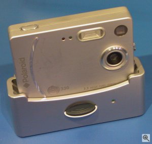 Polaroid's iON 330 digital camera. Copyright (c) 2003, Michael R. Tomkins. Click for a bigger picture!