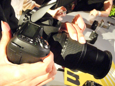 A D200 joined the D40, D40x, D80 and D300 at the bar. Nikon is committed to the DX format, we were assured. -- COOLPIX S51c at ISO 1600