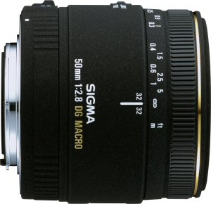 Sigma's MACRO 50mm F2.8 EX DG lens. Courtesy of Sigma, with modifications by Michael R. Tomkins. Click for a bigger picture!