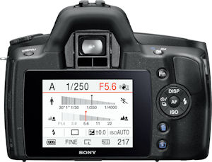 Sony's Alpha DSLR-A290 digital camera. Photo provided by Sony Electronics Inc. Click for a bigger picture!
