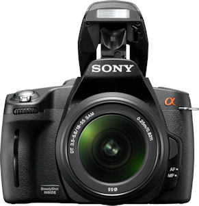 Sony's Alpha DSLR-A390 digital camera. Photo provided by Sony Electronics Inc. Click for a bigger picture!