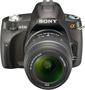 Sony's Alpha DSLR-A230 digital SLR. Photo provided by Sony Electronics Inc. Click for a bigger picture!
