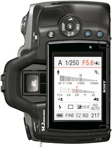 Sony's Alpha DSLR-A380 digital SLR. Photo provided by Sony Electronics Inc. Click for a bigger picture!