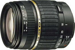 Tamron's AF18 - 200mm F/3.5 - 6.3 XR Di-II LD Aspherical (IF) MACRO lens. Courtesy of Tamron, with modifications by Michael R. Tomkins.