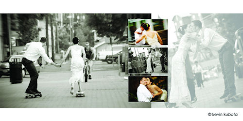 An example of AsukaBook's design templates. Images provided by Kubota Photo Design Inc. Click for a bigger picture!