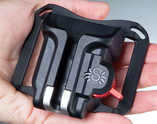 Detail of the Black Widow camera holster. Photo provided by Shai Gear LLC. Click for a bigger picture!