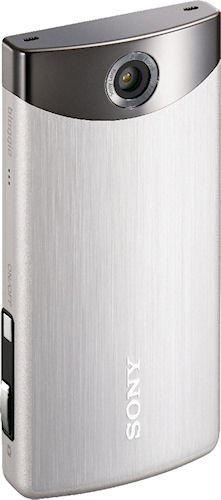 Sony's Bloggie Touch pocket video camera, front view. Photo provided by Sony Electronics Inc. Click for a bigger picture!