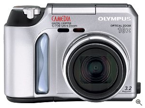 Olympus' Camedia C-730 Ultra Zoom digital camera. Courtesy of Olympus, with modifications by Michael R. Tomkins. Click for a bigger picture!