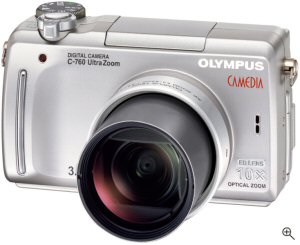 Olympus' Camedia C-760 UltraZoom. Courtesy of Olympus, with modifications by Michael R. Tomkins. Click for a bigger picture!