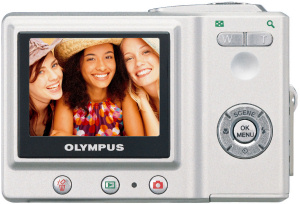 Olympus' Camedia D-630 Zoom digital camera. Courtesy of Olympus, with modifications by Michael R. Tomkins. Click for a bigger picture!