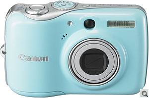 Canon PowerShot E-1 digital camera. Courtesy of Canon, with modifications by Zig Weidelich. Click for a bigger picture!
