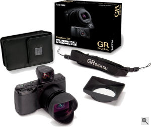 Ricoh's Caplio GX8 Creative Set. Courtesy of Ricoh, with modifications by Michael R. Tomkins. Click for a bigger picture!