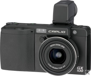 Ricoh's Caplio GX100 digital camera. Courtesy of Ricoh, with modifications by Michael R. Tomkins. Click for a bigger picture!
