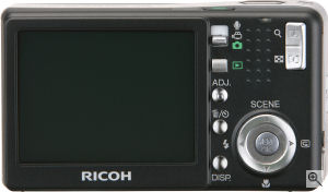 Ricoh's Caplio R3 digital camera. Courtesy of Ricoh, with modifications by Michael R. Tomkins. Click for a bigger picture!
