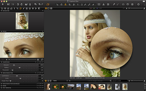The Loupe tool in Capture One 6 allows zoom from 25 to 200% on a specific point in the image, for focus or detail confirmation. Screenshot provided by Phase One A/S. Click for a bigger picture!