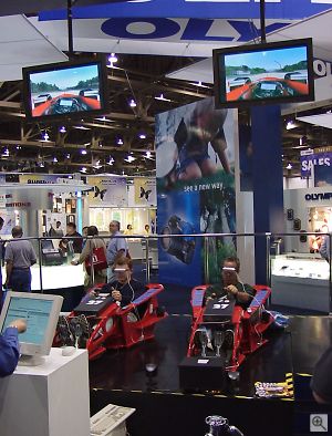 Auto racing with the Olympus EyeTrek. Copyright &copy; 2001, Michael R. Tomkins. All rights reserved. Click for a bigger picture!