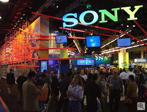 Sony's booth. Copyright &copy; 2001, Michael R. Tomkins. All rights reserved. Click for a bigger picture!