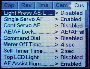 Menus on the Kodak DCS Pro 14n LCD display. Photo copyright © 2002, The Imaging Resource. All rights reserved.