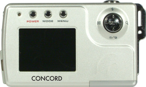 Concord's 5040 digital camera. Courtesy of Concord, with modifications by Michael R. Tomkins. Click for a bigger picture!
