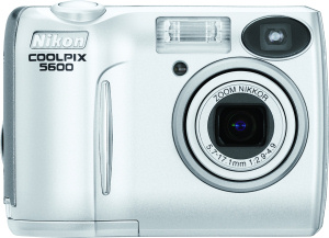Nikon's Coolpix 5600 digital camera. Courtesy of Nikon, with modifications by Michael R. Tomkins. Click for a bigger picture!