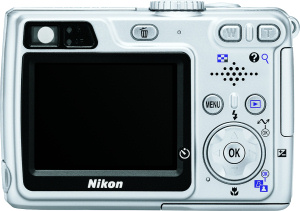 Nikon's Coolpix 5900 digital camera. Courtesy of Nikon, with modifications by Michael R. Tomkins. Click for a bigger picture!